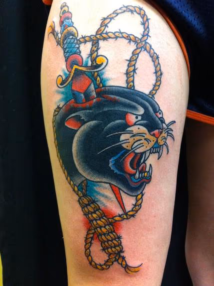 Panther head tattoo