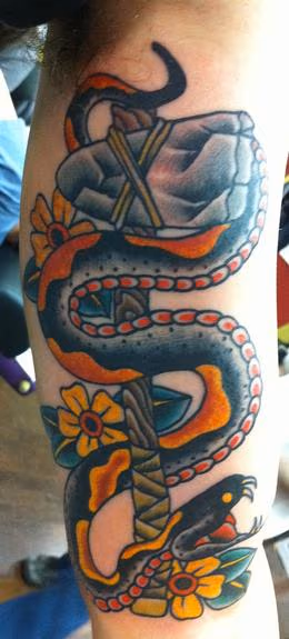 Traditional snake tattoo