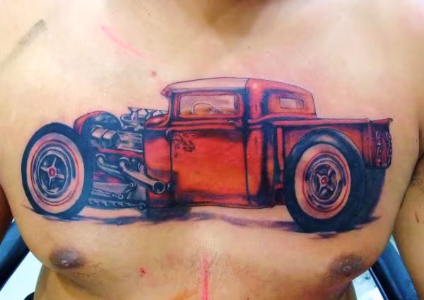 Old school truck tattoo