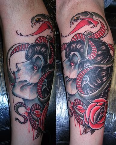 Snake and severed head