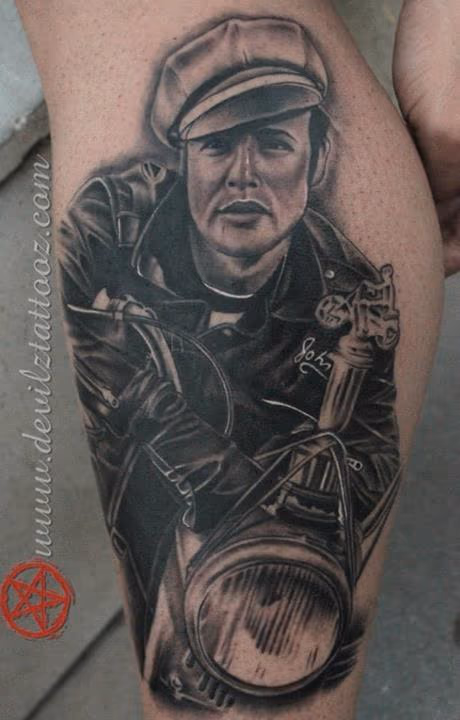Marlon Brando from the 1953 biker movie The wild one