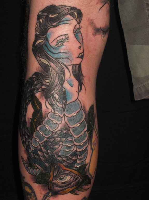 Snake Leg Tattoo