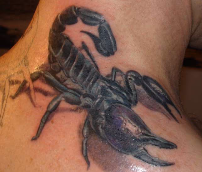 Black scorpian tattoo