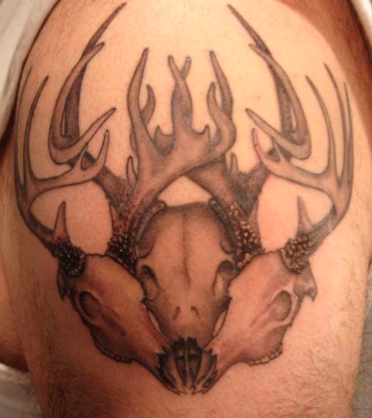 Deer Skull and antlers Tattoo