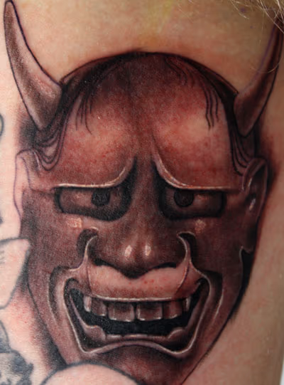 black and grey mask
