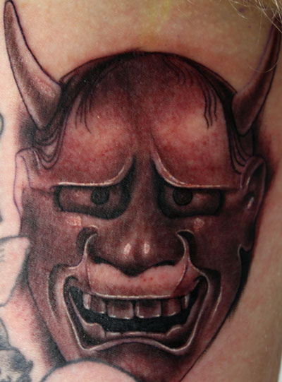 black and grey mask