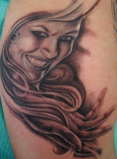 Portrait with hand