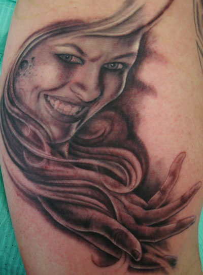 Portrait with hand