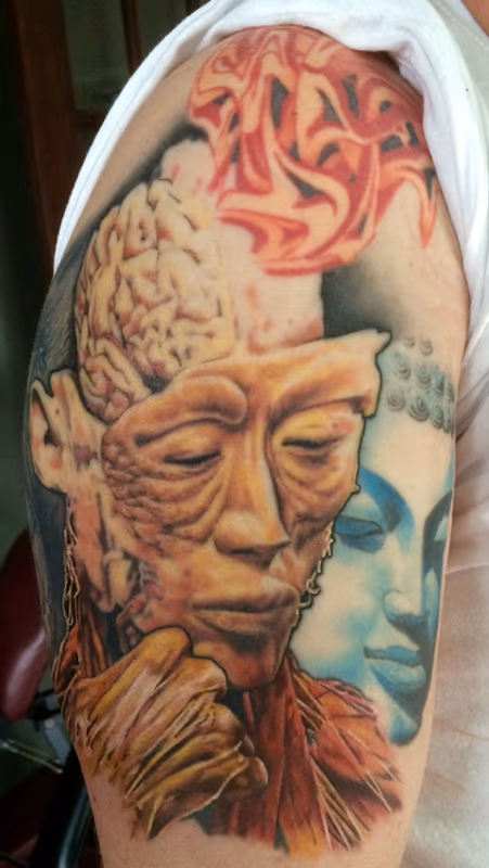Colored spiritual tattoo