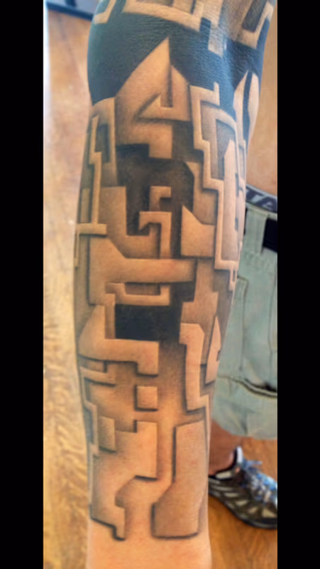 Black and Gray abstract Tattoo
