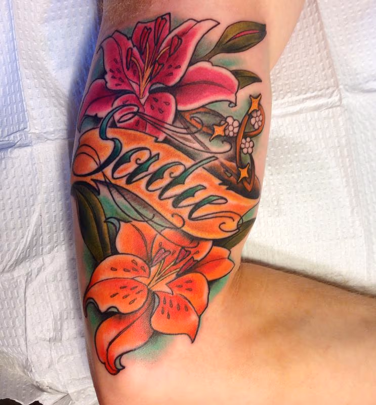 name flower color lily tattoo
