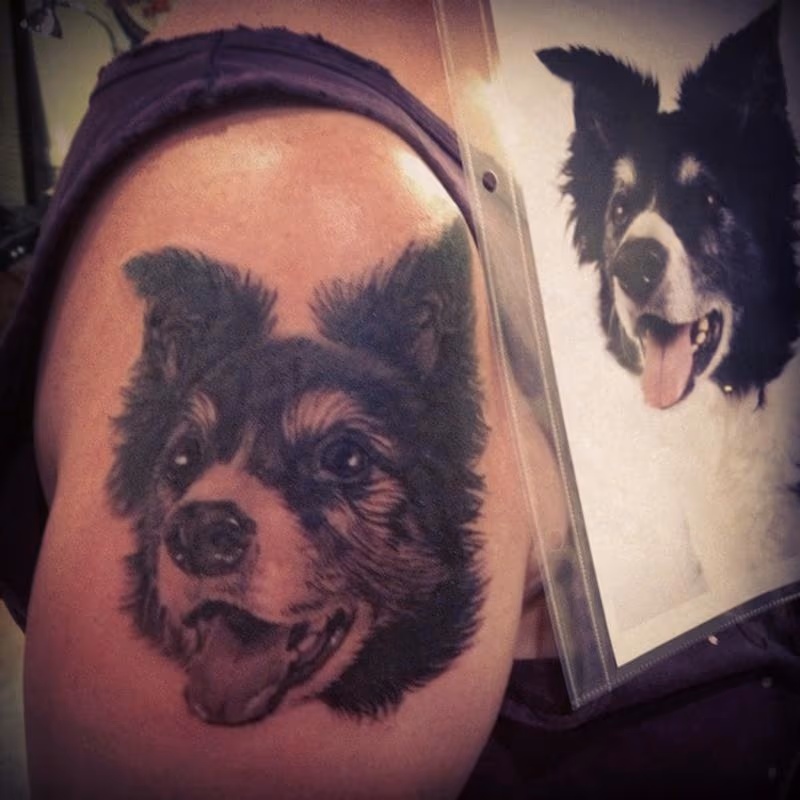 dog portrait tattoo