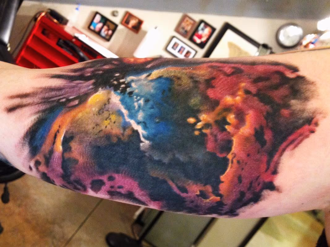 color galaxy tattoo
