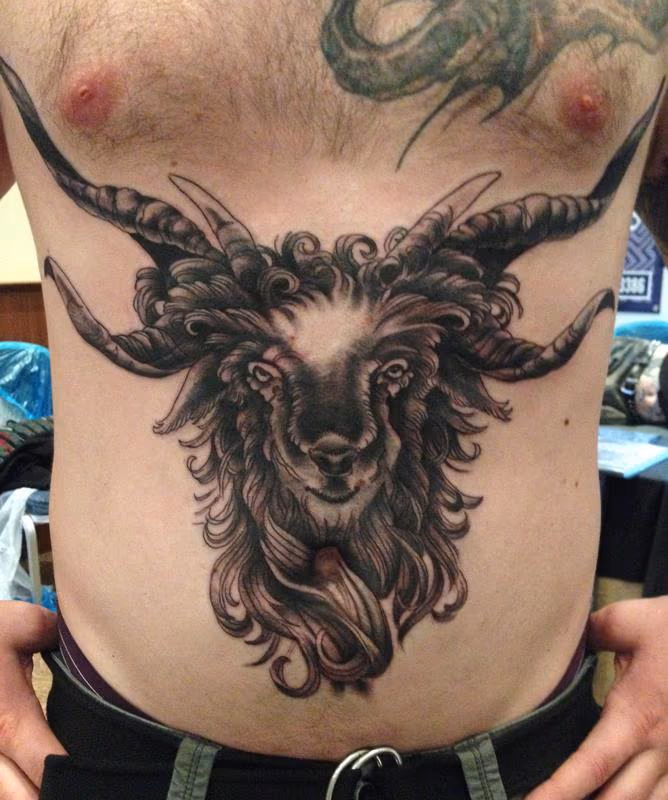 goat horns tattoo
