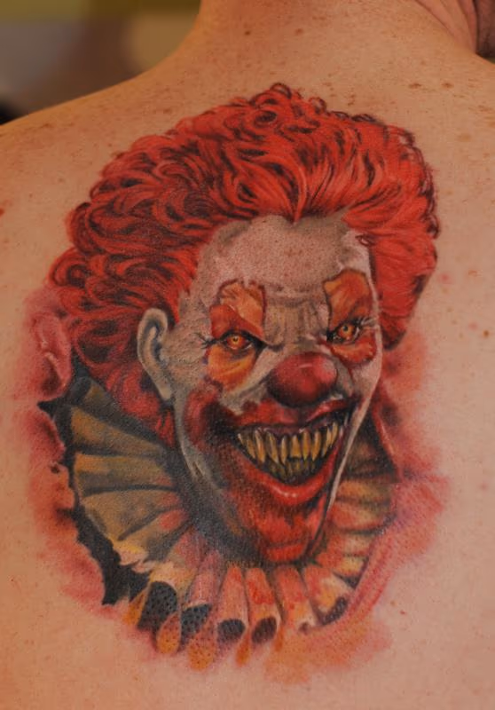 Pennywise clown color tattoo