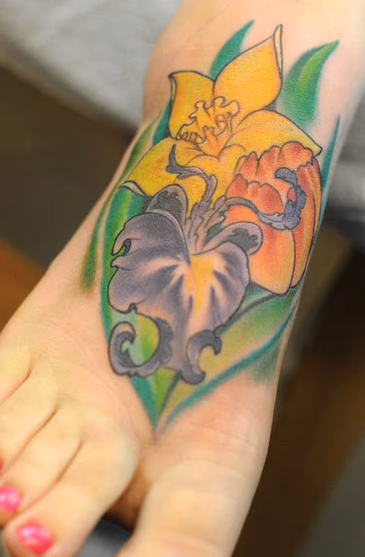 daffodil iris tulip flower tattoo