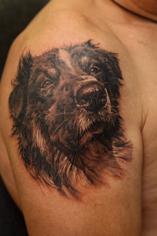 Dog memorial portrait