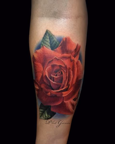 red rose tattoo
