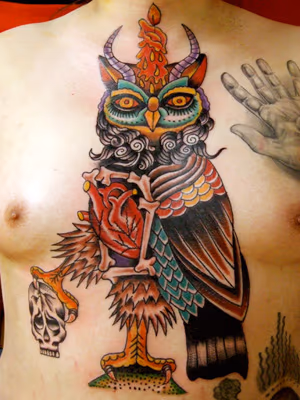 Owl Chest Tattoo