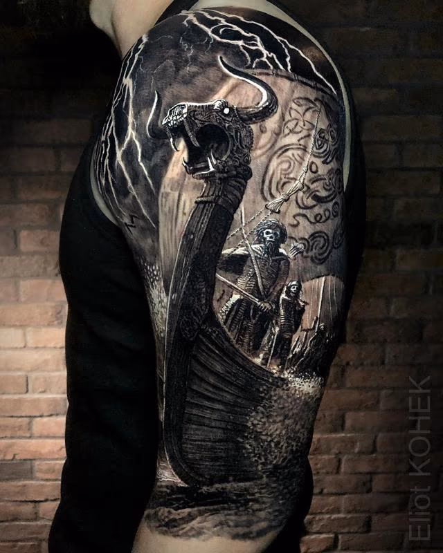 Viking Ship Tattoo