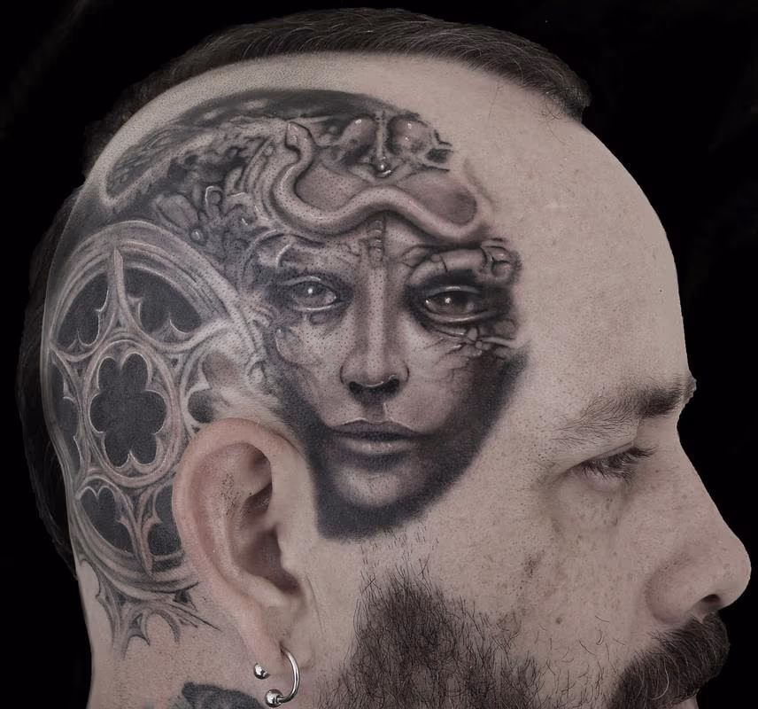hr giger inspired head piece