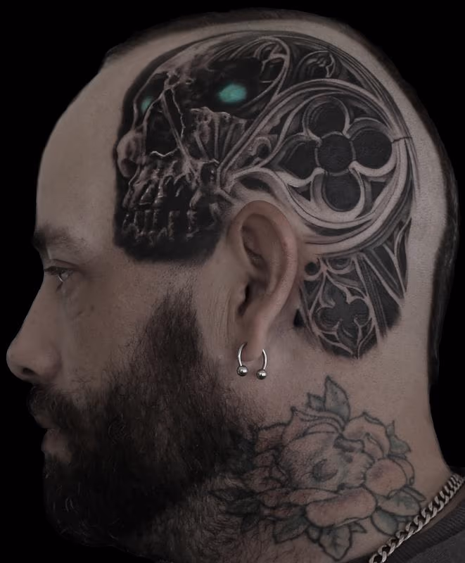 gothic skull inspired head piece