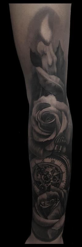rose and candle