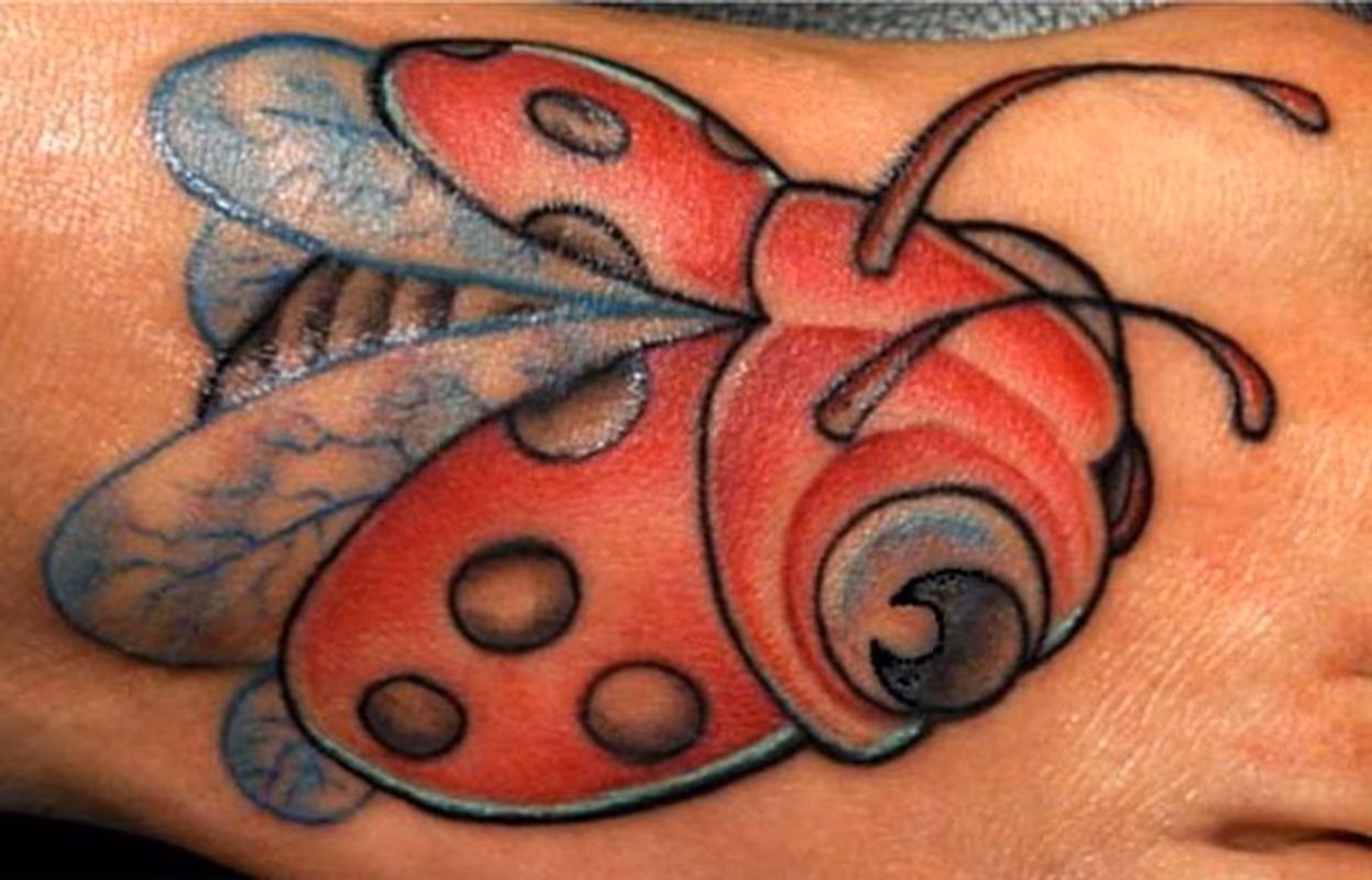 Lady Bug Foot Tattoo