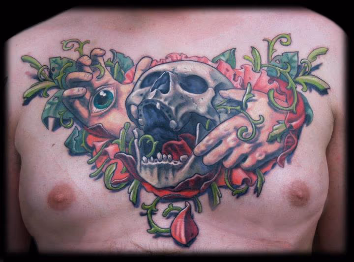 New School Skull Chest Piece
