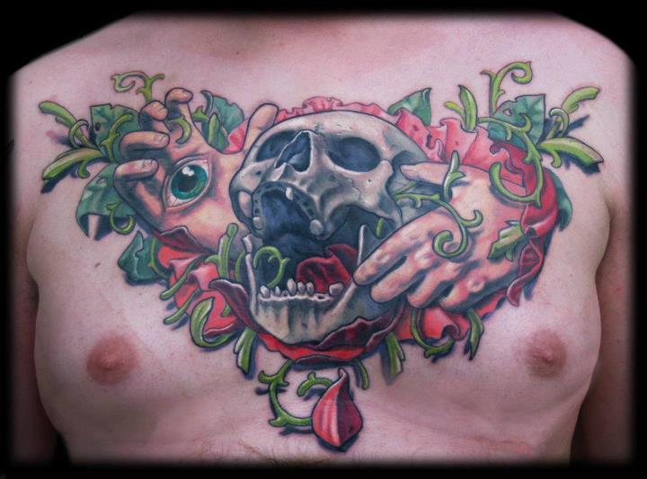 New School Skull Chest Piece