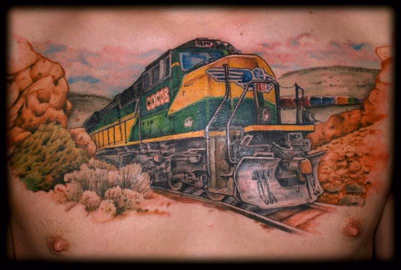 Photo Realistic Color Train Chest Piece
