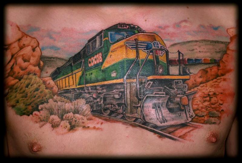 Photo Realistic Color Train Chest Piece