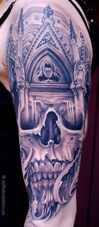 Skull Half Sleeve Tattoo