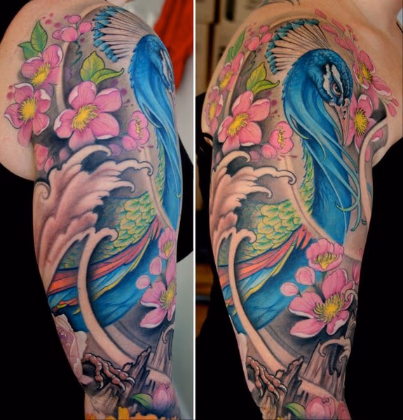 Peacock Tattoo Detail