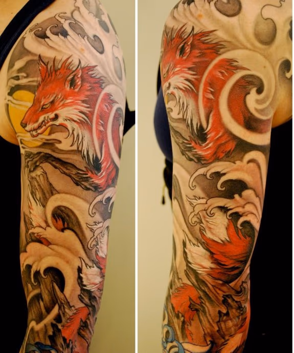 Wolf Half Sleeve Tattoo
