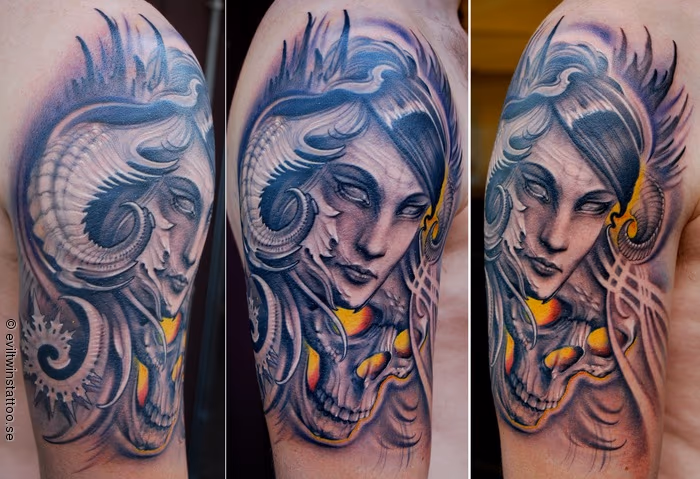 Evil Skull Tattoo
