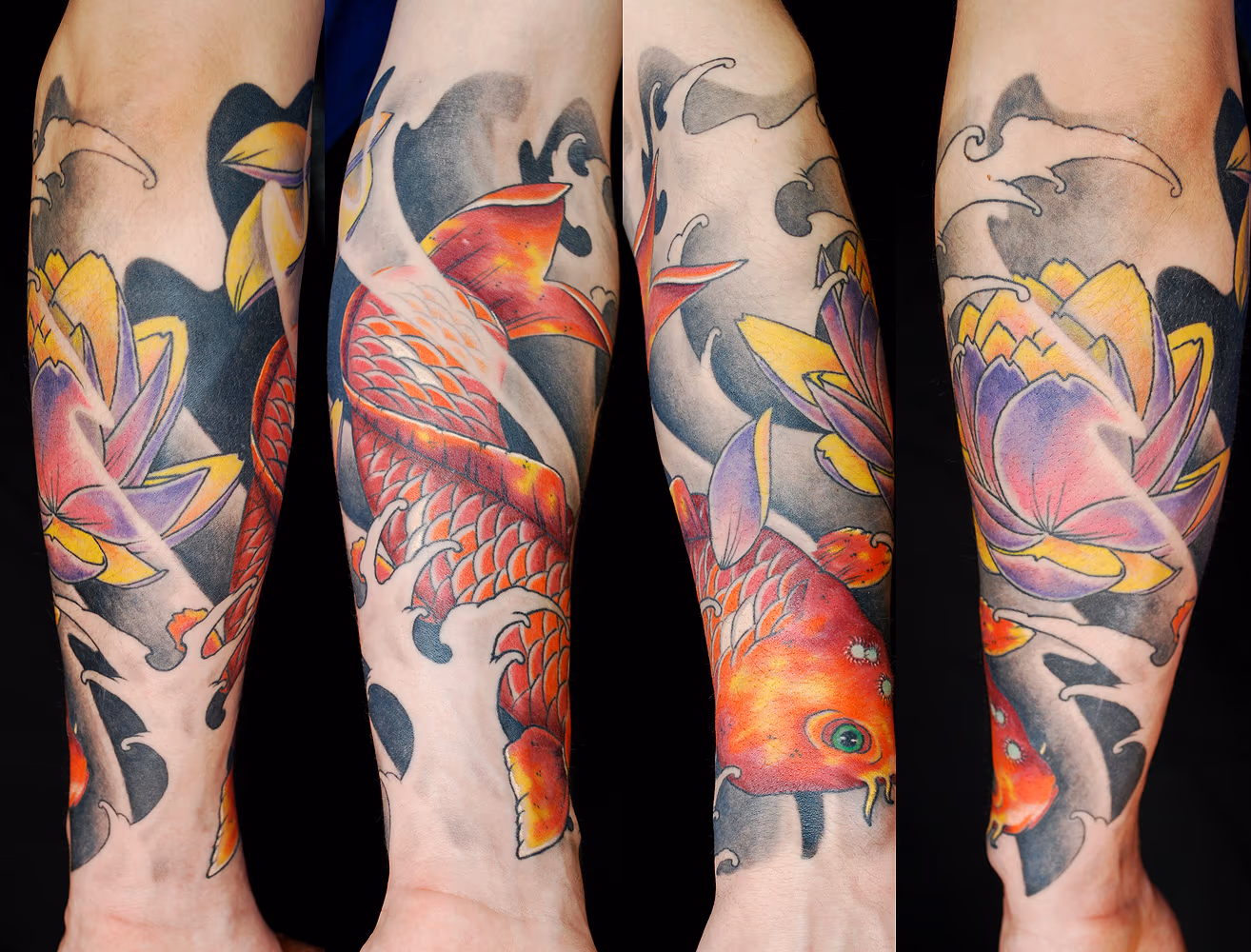 Koi and lotus
