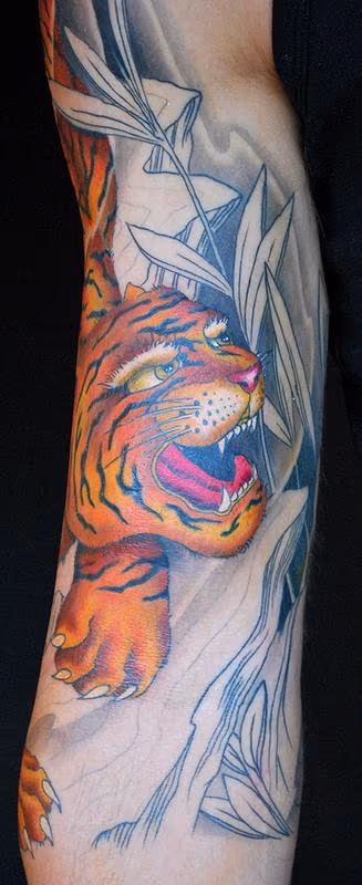 Tiger $ Buddha in progress