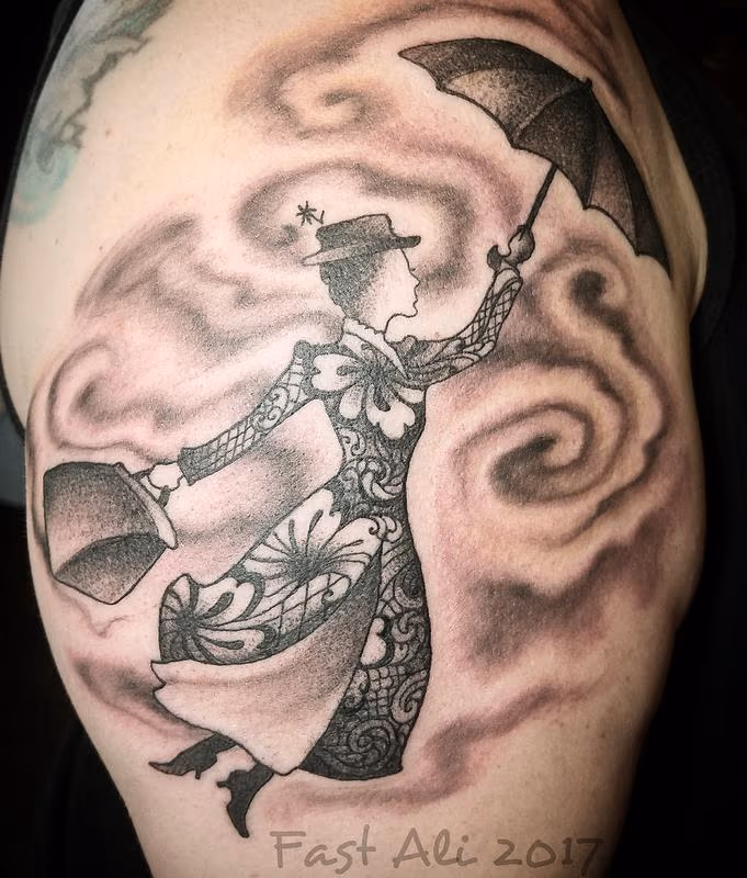 April's Blackwork Mary Poppins
