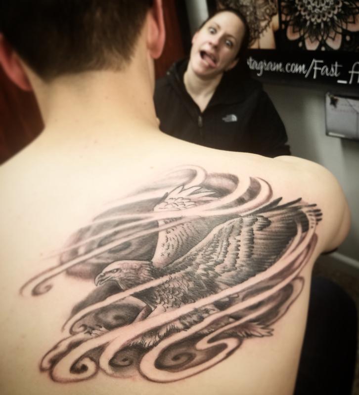 Justin's Black & Gray bald eagle