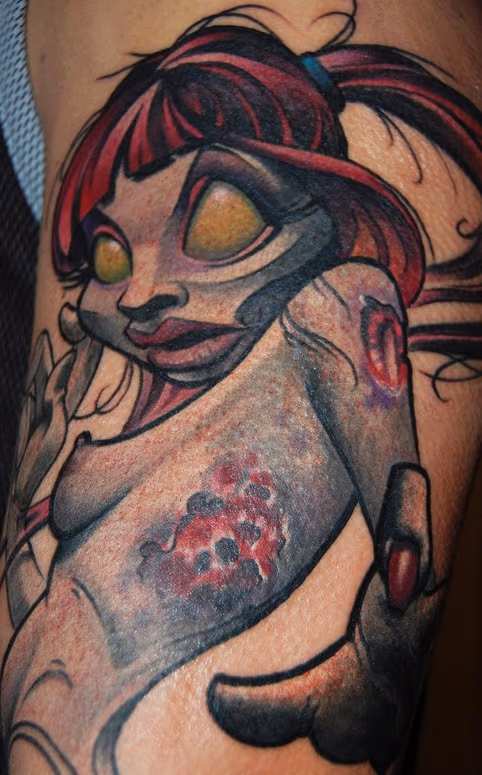 color zombie tattoo