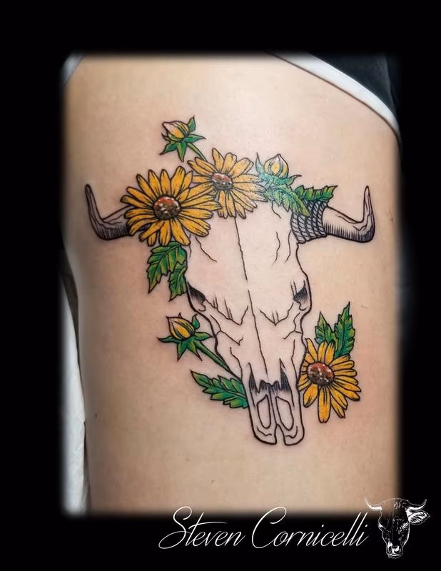 skulls and flowers