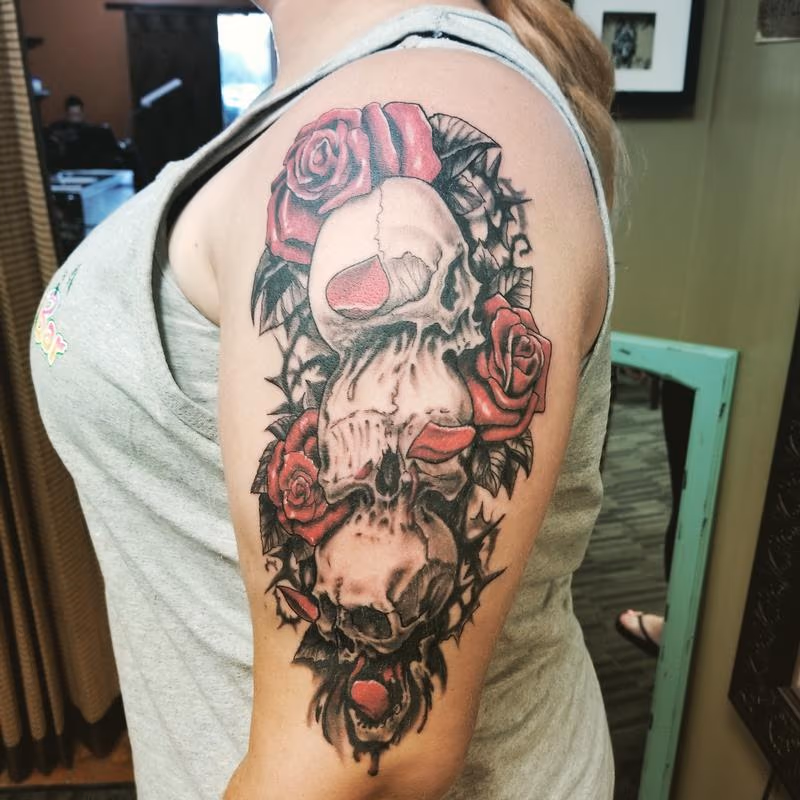 Skulls and roses