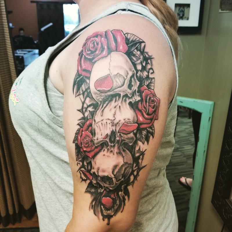 Skulls and roses