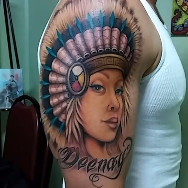 Daughter in headdress