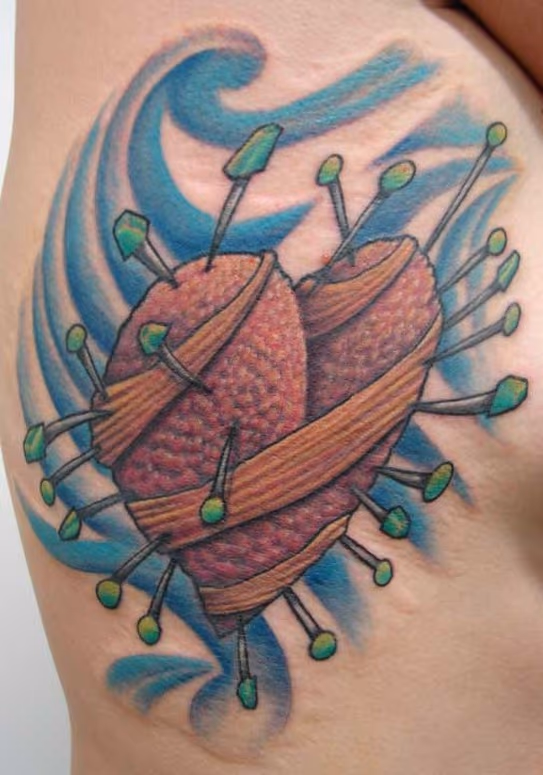 pin cushioned heart