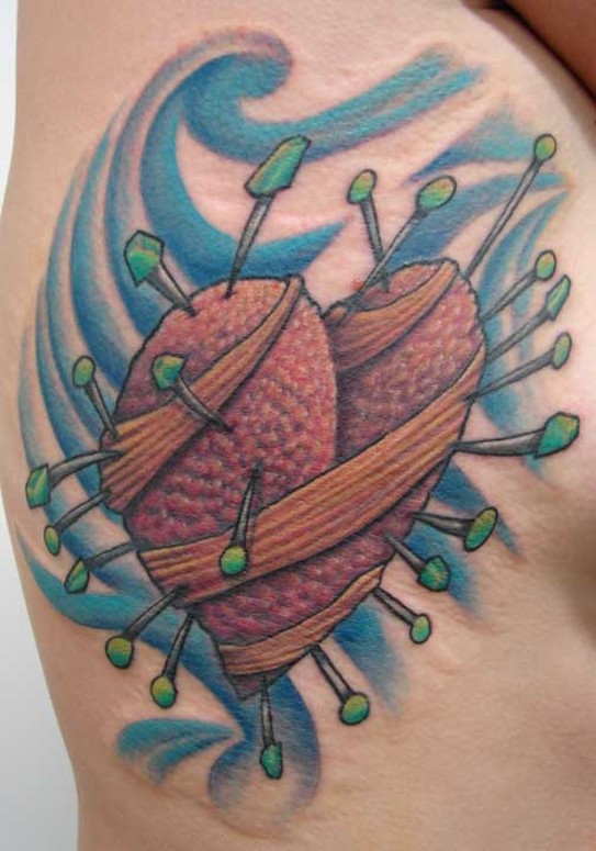 pin cushioned heart