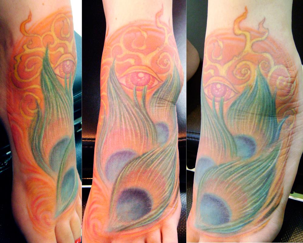 peacock feathers foot