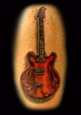 Realistic Guitar Tattoo