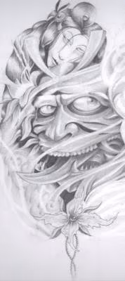 Hannya Mask Drawing